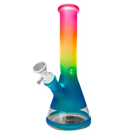 Rainbow Gradient Blue Glass Bong 25cm